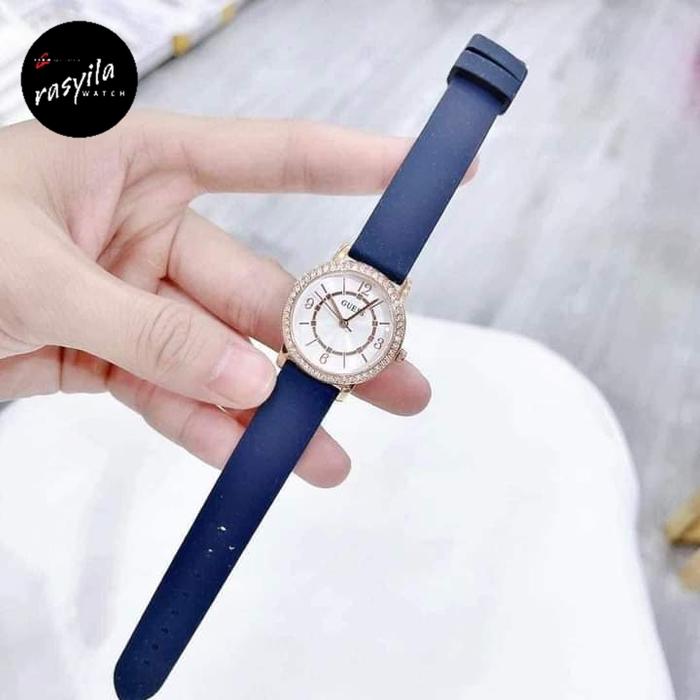 Jam Tangan Wanita Guess GW0469L2 Melody Silver Rosegold Navy Strap