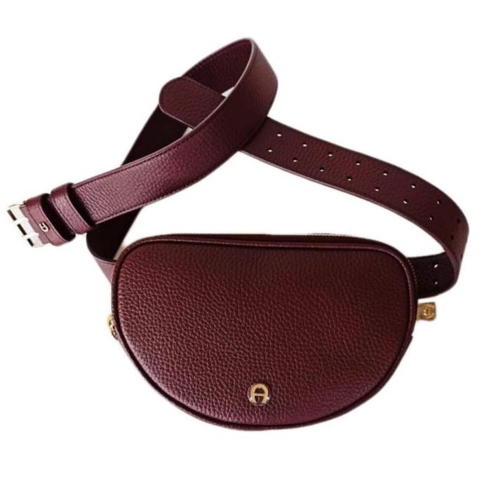 Tas Pinggang Wanita Aigner Maroon Original