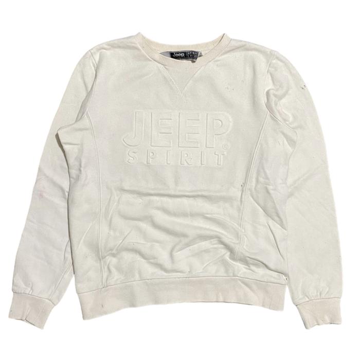 Crewneck cn sweater outdoor Jeep spirit putih bekas second