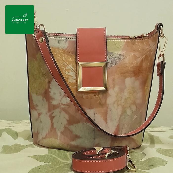 tas kulit ecoprint wanita
