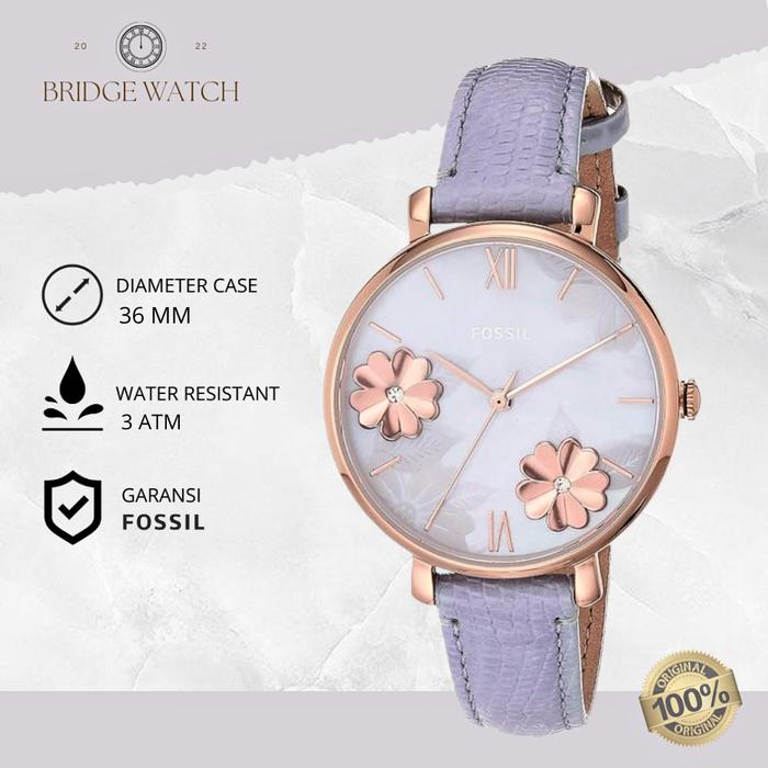 Jam Tangan Wanita Fossil ES4814 Jacqueline Floral Slim Casual Original