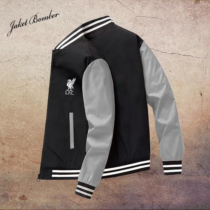Jaket Bomber Pria Kasual Logo Liverpool / Jaket Waterproof Pria Baru