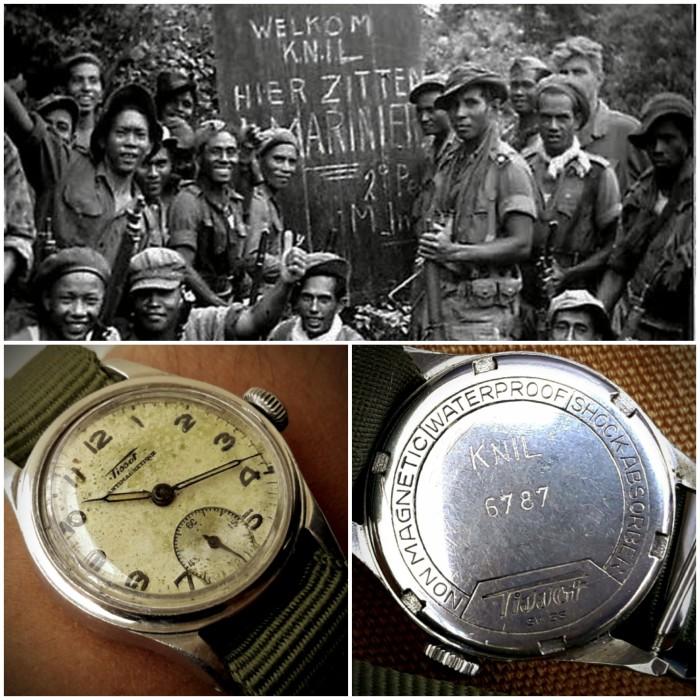 jam WW2 Tissot KNIL antik thn 1940 rare item meja kursi sepeda tas jaket sepatu oris hamilton onega 