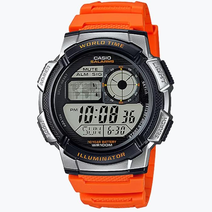 Jam Tangan Casio Pria Original Digital Peta Ae1000w4b Garansi Resmi