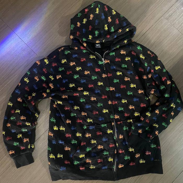 Stussy aop zip hoodie stussy full print