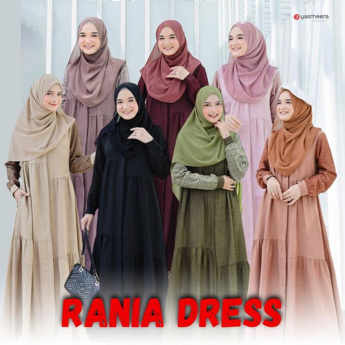 Dress Rania Gamis Polos Brukat Yasmeera