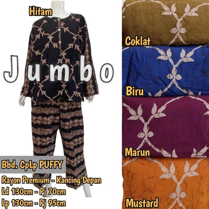 Setelan Babydoll Batik Celana Panjang Lengan Panjang Super Jumbo