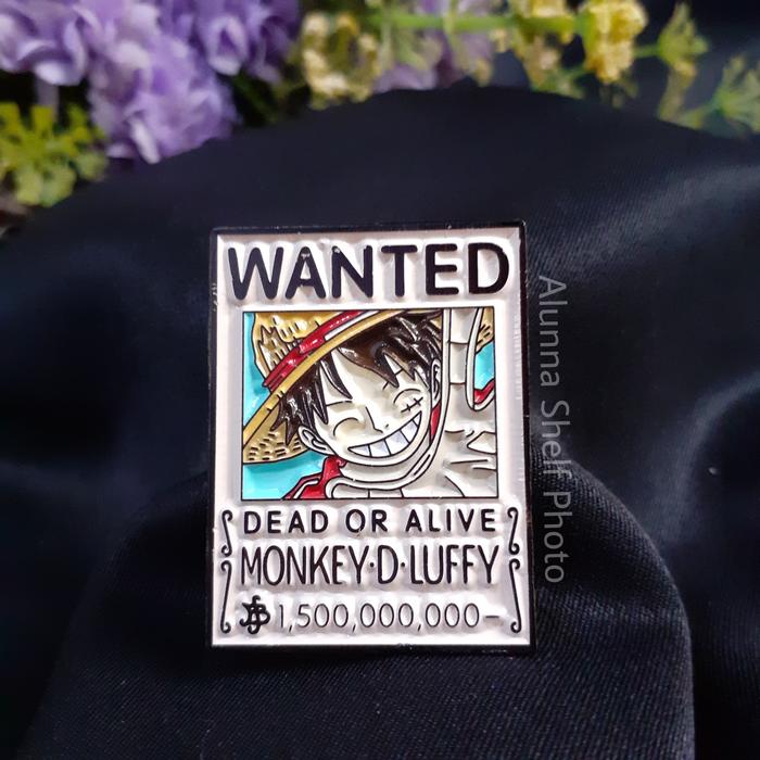 Pin Enamel Luffy Wanted Bounty Poster | Bros One Piece Aksesoris