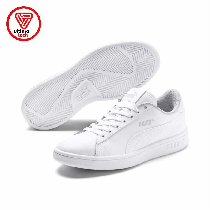 Sepatu Casual PUMA Smash v2 Ukuran 44 White-White Original new