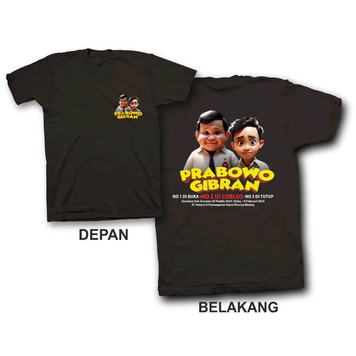 Kaos/T-Shirt Prabowo Gibran Gemoy Kartun/Kaos Prabowo Gibran