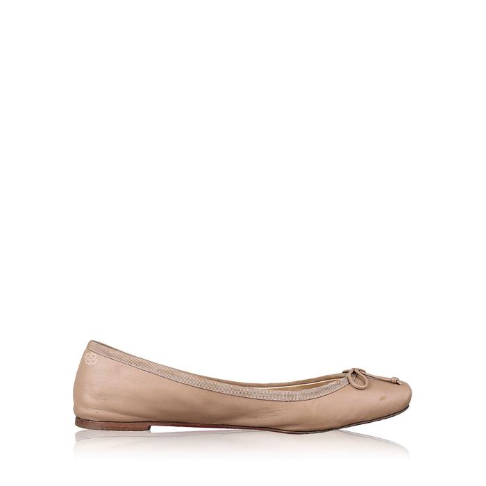 Louboutin Beige Calf Leather Flat Shoes