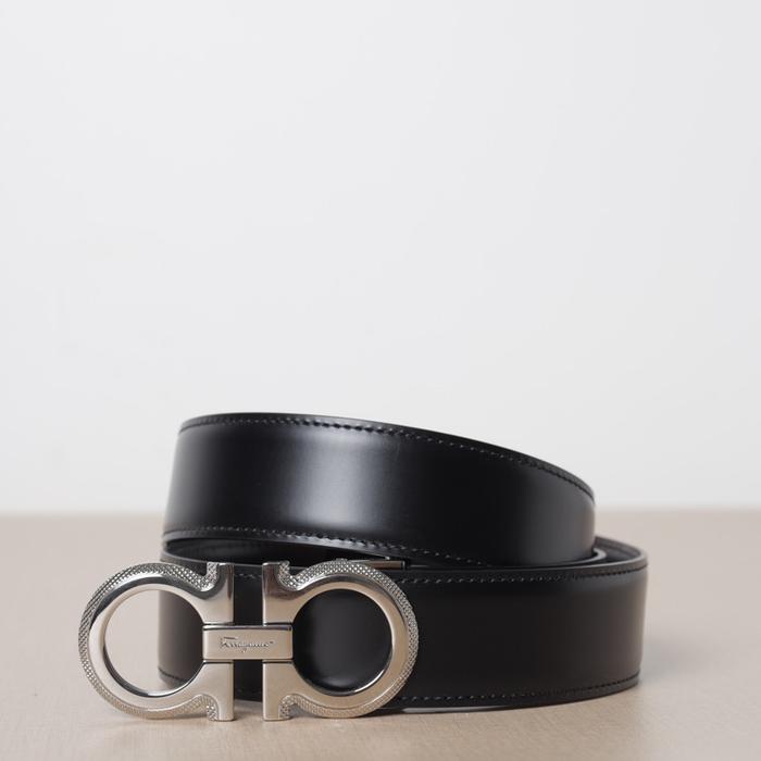 Salvatore Ferragamo Men Reversible Gancini Belt 3.5cm Black/Brown
