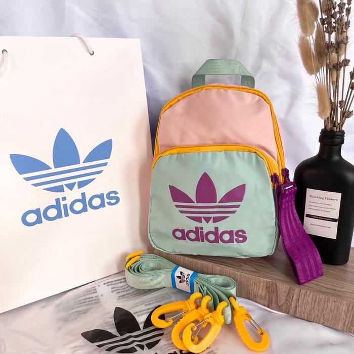 Adidas mini backpack tas ransel wanita multicolor