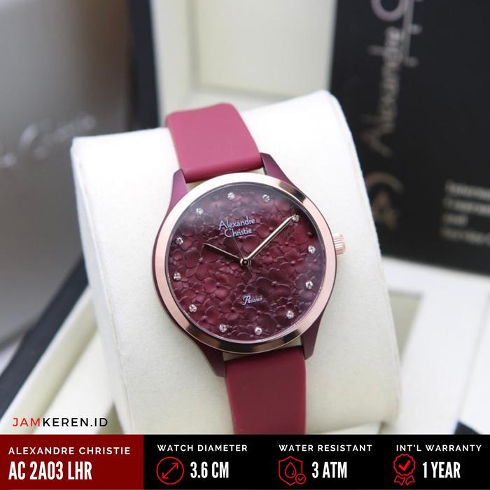 Jam Tangan Wanita Alexandre Christie 2A03 AC2A03 AC 2A03 LH Tali Karet