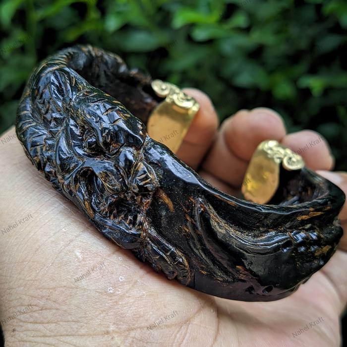 Gelang Akar Bahar Ukir Macan vs kujang