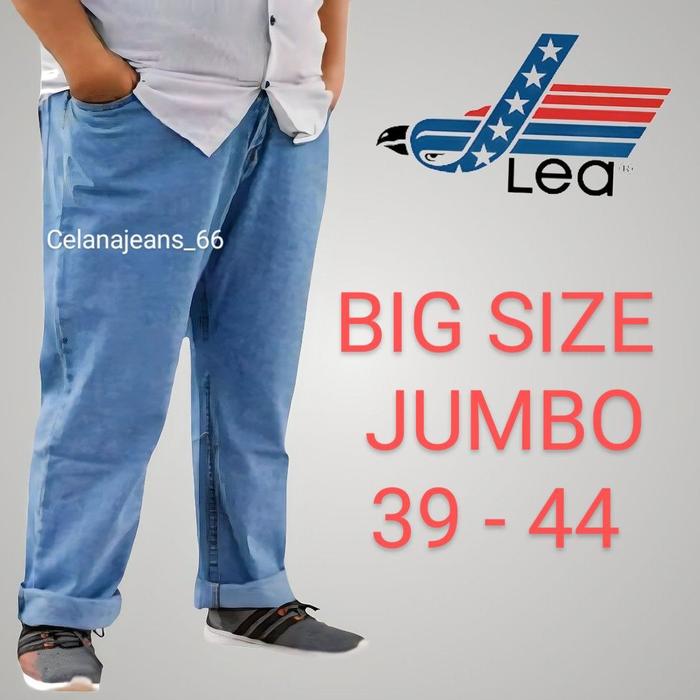 Jeans Jumbo BigSize Lea 606 Standar Regular 39 Sampai 44