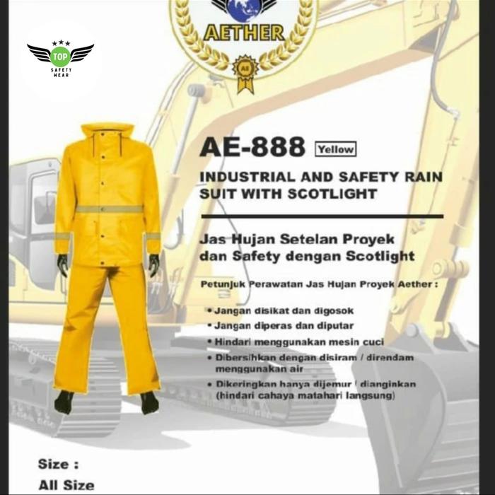 Jas Hujan Aether Kuning / Rain Coat Aether Original Murah