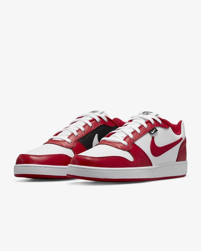 Sepatu NIKE EBERNON LOW PRM WHITE UNIVERSITY RED BLACK (AQ1774-101)