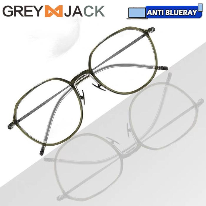 Grey Jack Kacamata Antiradiasi TR90+Metal Korean Style Model Oval 8137