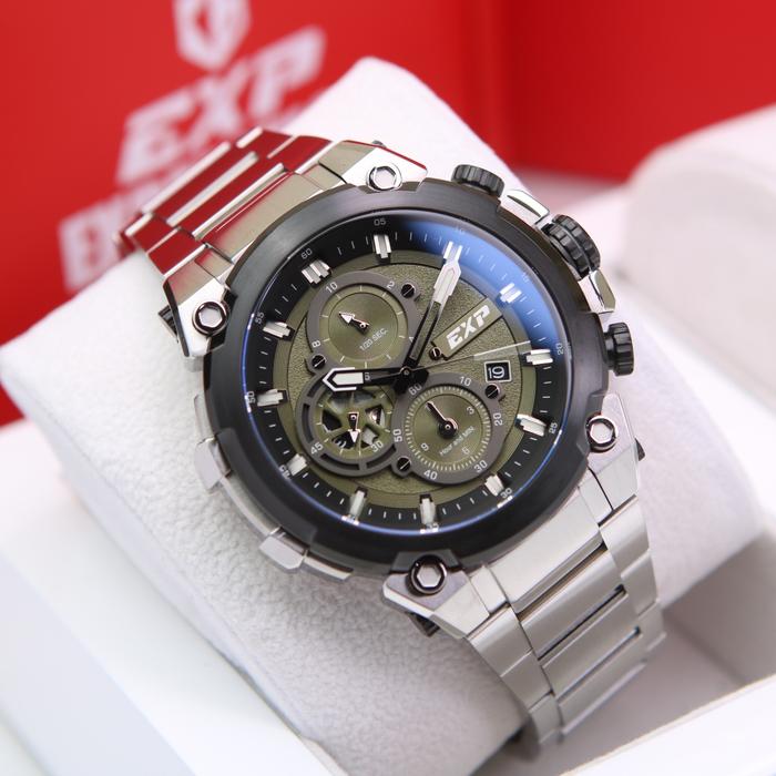 JAM TANGAN PRIA EXPEDITION E6841 / E 6841 SILVER BLACK GREEN ORIGINAL