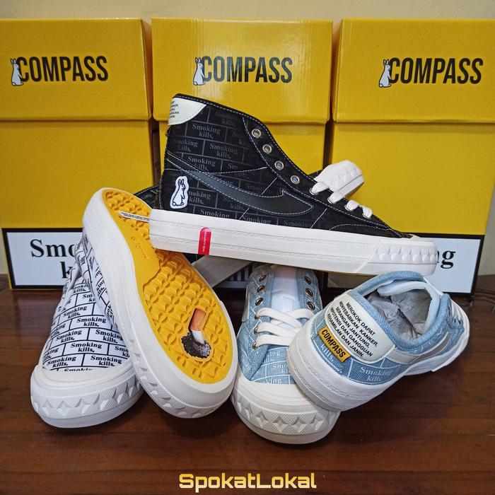 Compass x Fxxking Rabbits Fr2 Smoking Kills Low, Hi, Slip-on All Size
