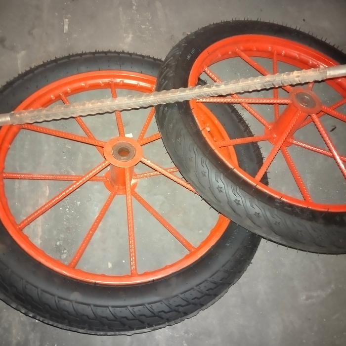 roda gerobak 1 set ban baru