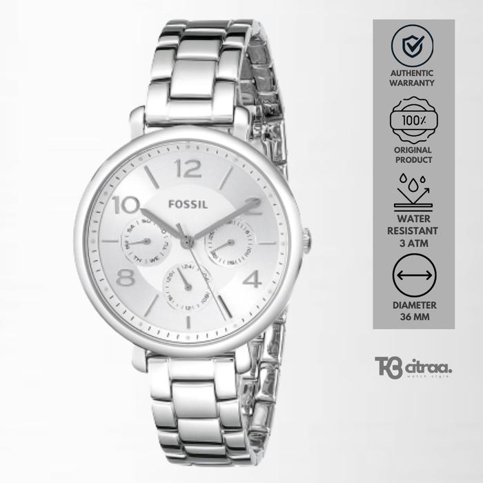 Jam Tangan Wanita Fossil Jacqueline Chronograph Stainless Steel Mewah Original ES3664