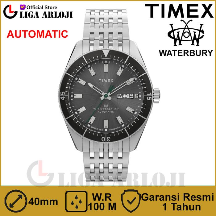 TIMEX TW2V24900 Jam Tangan Pria Analog Waterbury Dive Automatic Steel