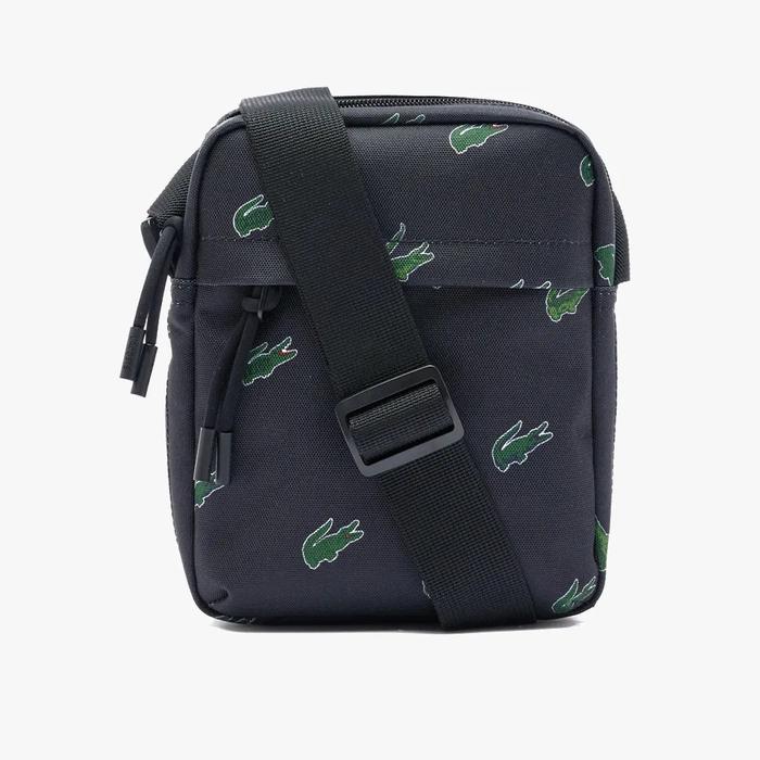 LACOSTE Croc Print Satchel (Original) Sling Bag Pria - Blue