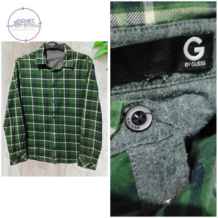Kemeja Luxury Casual Button Second Branded Guess M Slimfit a1