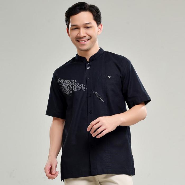 Baju Muslim Pria Laki Kemeja Rabbani Koko Lengan Pendek Syarik