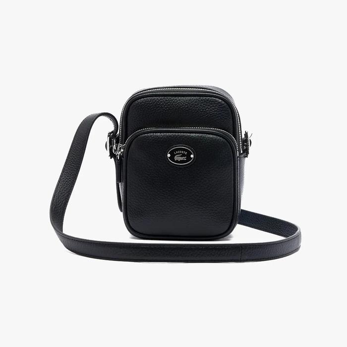LACOSTE Origin Croc Leather (Original) Satchel Bag Pria - Black