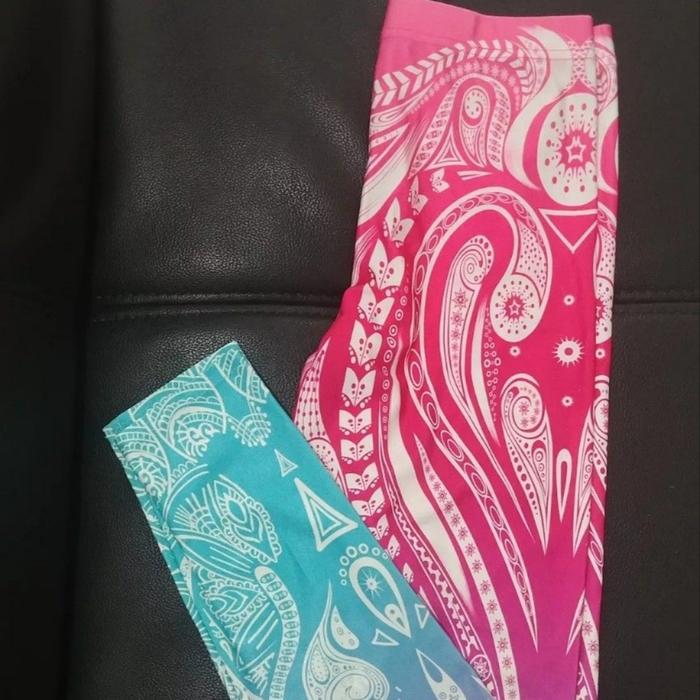 Legging Spandex Licin Polyester Lycra Motif Beragam