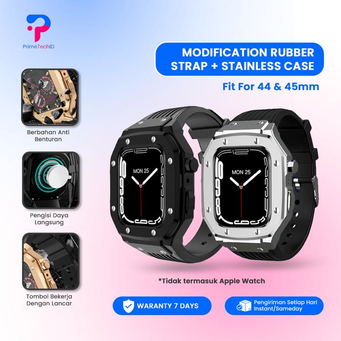 Strap & Case Apple Watch Modification Kit Stainless Case 44mm & 45mm