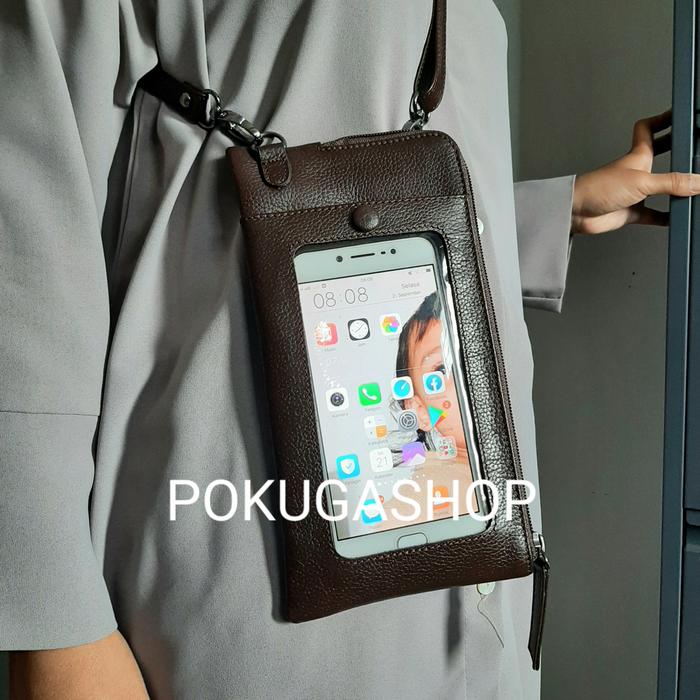 phone case sling bag / pouch hp sling bag / tas hp slempang kulit sapi