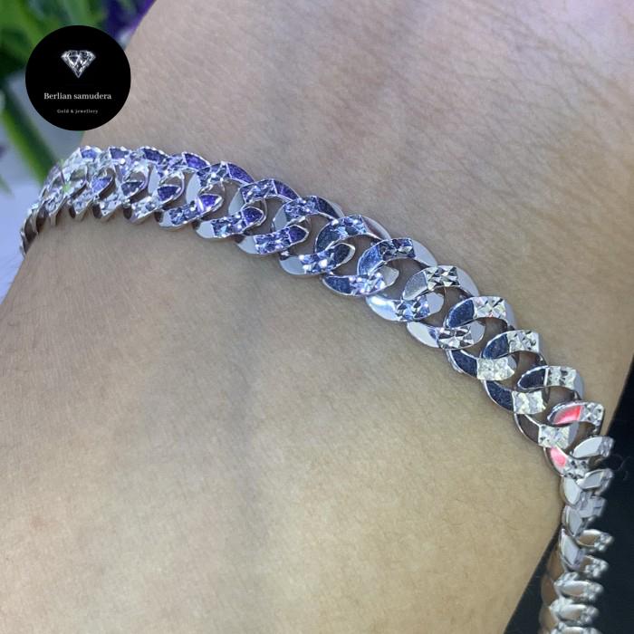 Gelang rantai emas putih