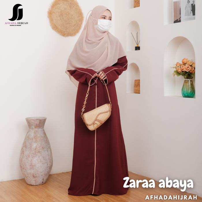Abaya turki zaraa maroon fortaleza list variasi garis terbaru