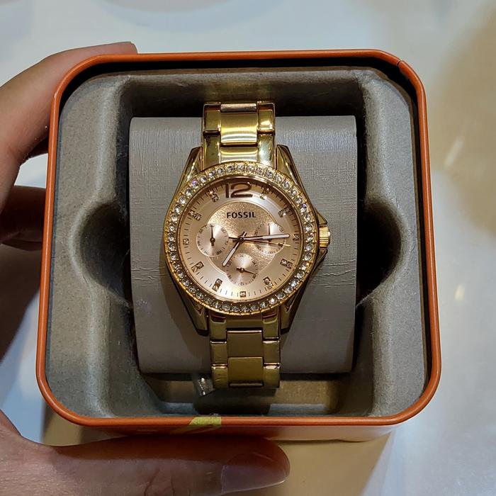 Jam Tangan Wanita Original Fossil Riley Multifunction ES2811 Preloved