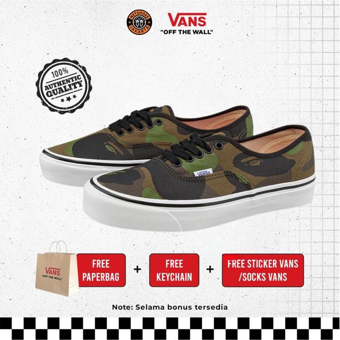 Net Project BAPE X Vans Authentic 44 DX Anaheim “ Camo “ Sepatu