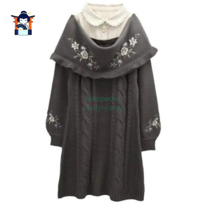 Axes Femme Japanese Embroidered Shirt Layered Tunic