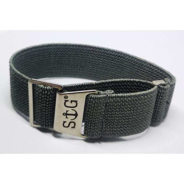 StrapGuy MN Style 18mm Grey Strap Stainless Hardware