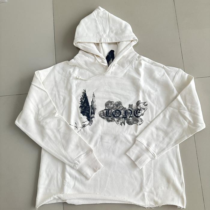 vlone smoke hoodie (white)