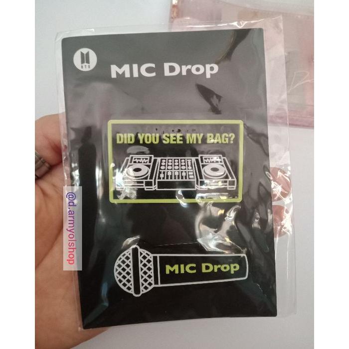READY STOK OFFICIAL BTS PIN BADGE MIC DROP