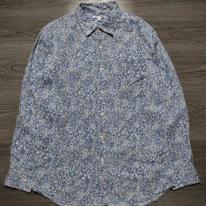 Kemeja Lengan Panjang Liberty London x Uniqlo Shirt
