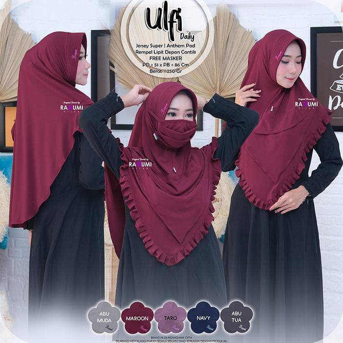 Hijab Ulfi Kancing By Raqumi / Jilbab Kerudung Instan