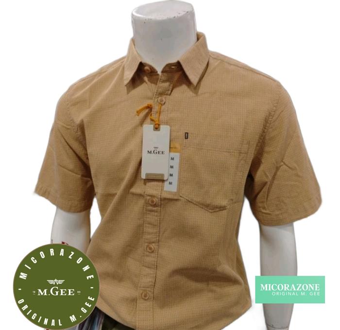 Kemeja Original MGEE - Kemeja Kasual Lengan Pendek Mustard Alto C128