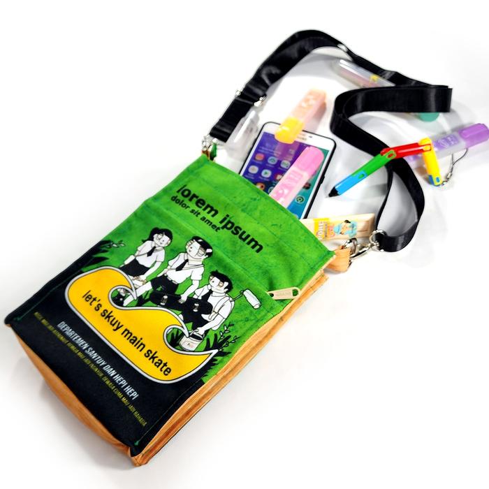Tas Konser Kotak Imut ONDE Parodi Buku Bahasa Indonesia Jadul Unisex