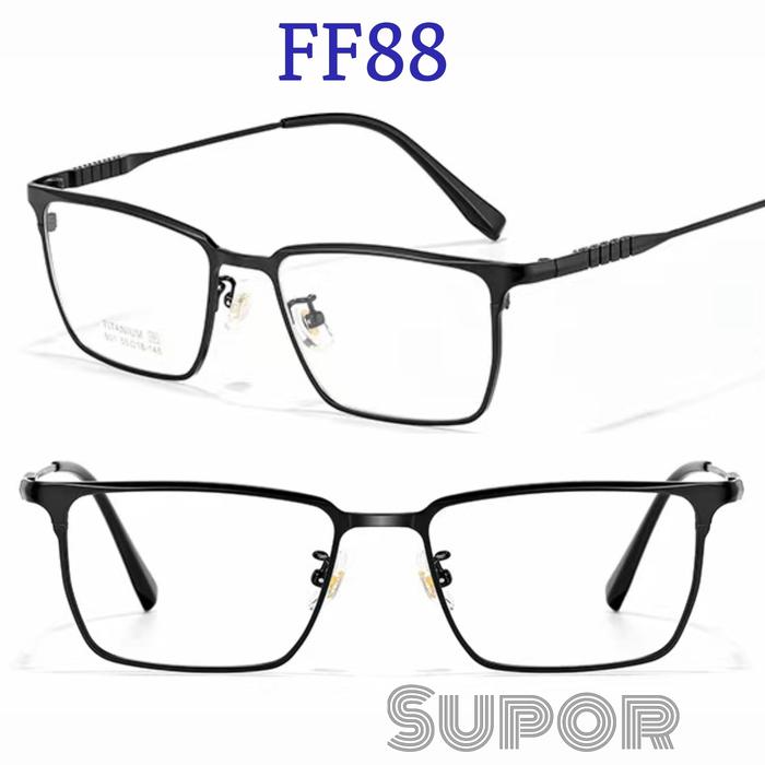 FF88 FRAME Kacamata Titanium Sport Pria Lebar u Minus Progresif