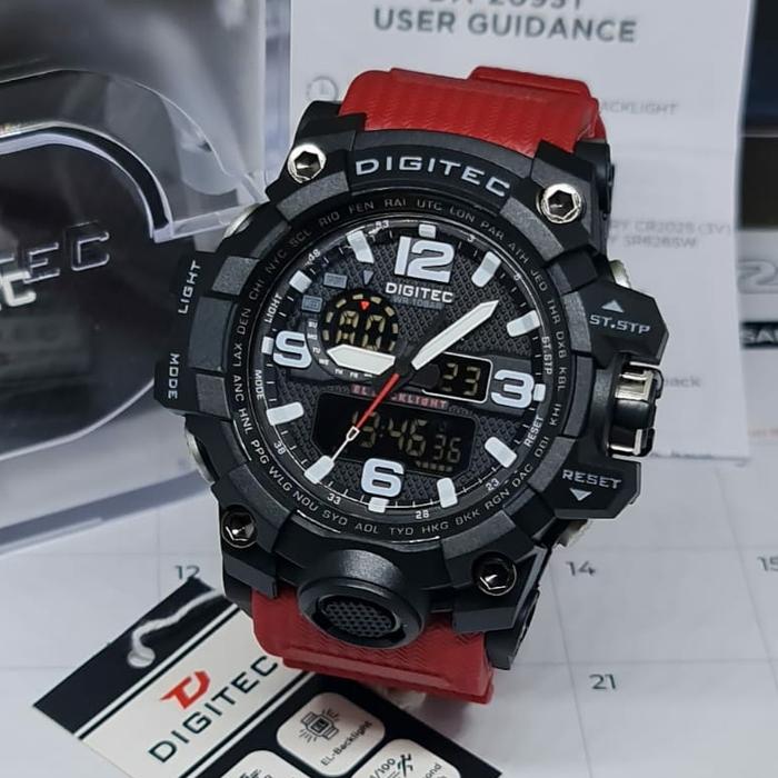 JAM TANGAN PRIA DIGITEC DUAL TIME 2093 ORIGINAL WRN PILIHAN - KEREN