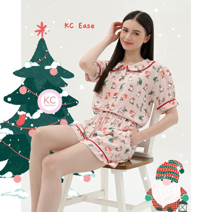 KC Ease In Pink Elf Piyama Wanita Celana Pendek Lengan Pendek